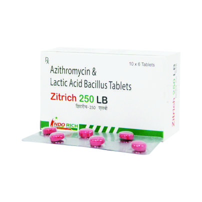 AZITHROMYCIN-250 MG + LACTIC ACID BACILLUS (ZITRICH-250 LB)